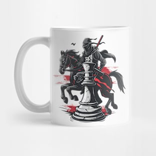 Vintage Chess Ninja On Knight Ninja Board Game Strategy Gaming Chess Fan Theme Mug